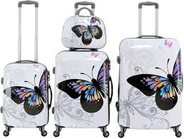 Juego de Maletas Mariposa: 4 Piezas para Viaje