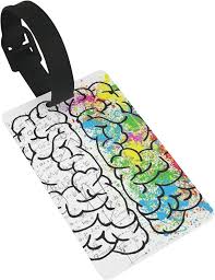 Etiquetas de Equipaje: Diseño Geométrico del Cerebro