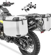 Juego de Maletas Laterales de Aluminio Moto Bagtecs QP48 Plata