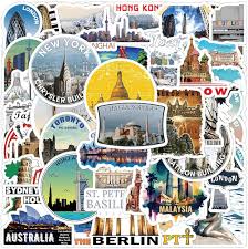 EUFFO: 50 Pegatinas de Arquitectura Mundial para Viajes