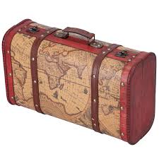 Maleta Vintage Tissting - Cofre de Viaje con Diseño de Mapa