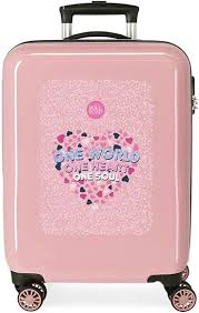 Maleta de Cabina Rosa Roll Road One World 38x55x20 cm