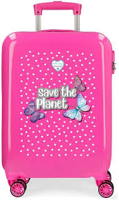 Maleta Rígida Rosa Save The Planet para Niñas - 55cm