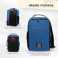 Mochila Cabina Edurne de Nylon Azul para Mujer