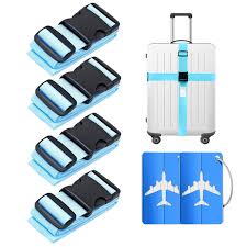 MURISE - Juego de 4 Correas de Maleta con Etiquetas de Aluminio