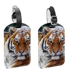 Etiquetas de Equipaje Invierno Nieve y Tigre - Pack de 2