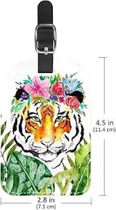 Set de Etiquetas de Equipaje: Tigre y Flores
